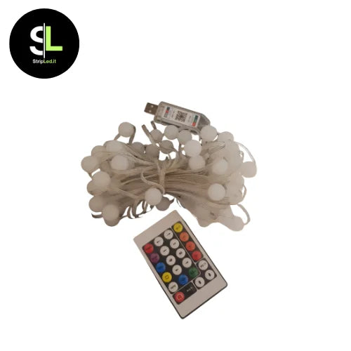 Kit ghirlanda LED RGBIC 10 metri con telecomando e alimentazione USB con logo stripled.it