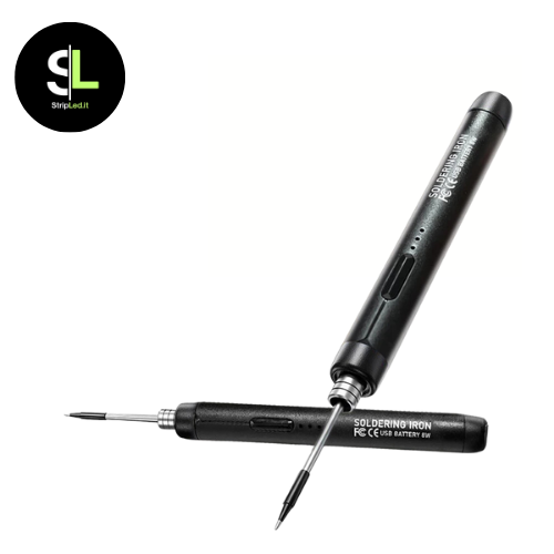 Saldatore a stagno USB-C ricaricabile portatile con punta fine.