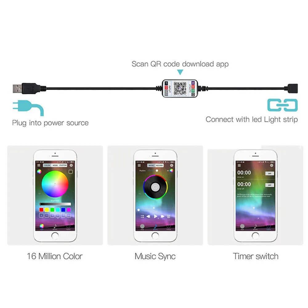 STRIP LED COB RGB WIFI 5MT 576LEDS/MT 5V USB IP20
