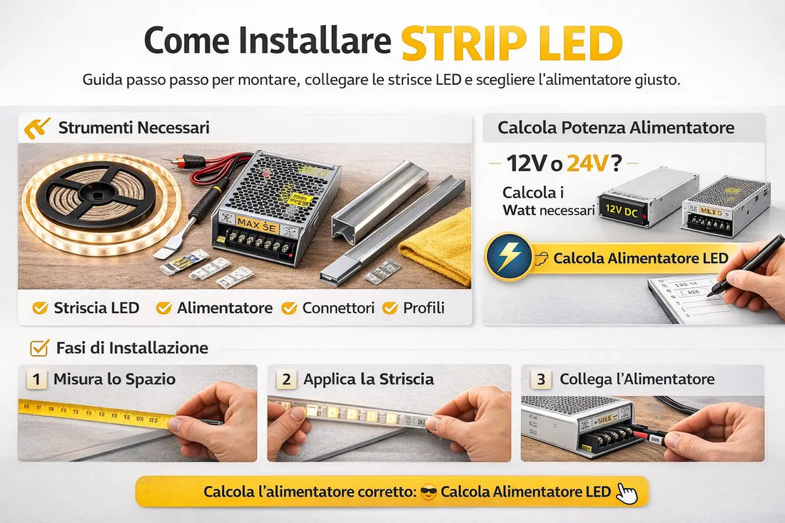 Come installare strip LED guida passo passo