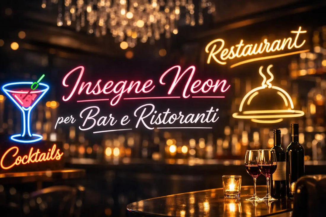 Insegne neon LED eleganti per bar e ristoranti, ideali per aumentare visibilità e attrarre clienti nel 2026