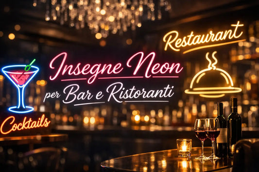 Insegne neon LED eleganti per bar e ristoranti, ideali per aumentare visibilità e attrarre clienti nel 2026