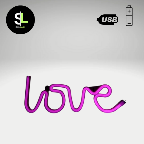 INSEGNA LUMINOSA NEON LED LOVE