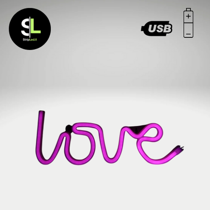INSEGNA LUMINOSA NEON LED LOVE