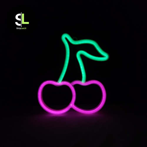 INSEGNA LUMINOSA NEON LED CHERRY PINK