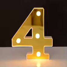 NUMERO DORATO LED CON ALIMENTAZIONE A BATTERIA