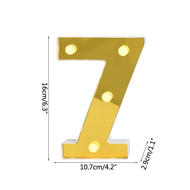 NUMERO DORATO LED CON ALIMENTAZIONE A BATTERIA