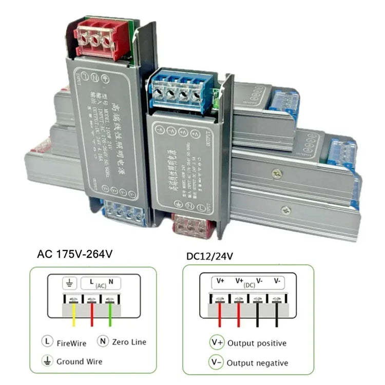 Alimentatore Switching Metallico 24V DC 60W – Compatto e Affidabile