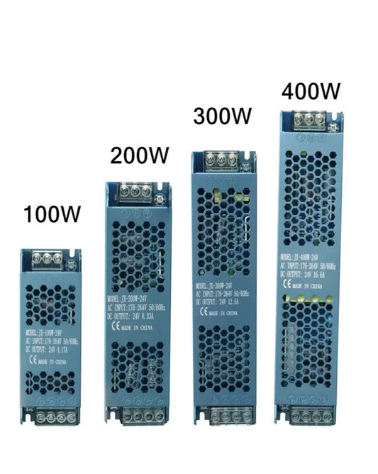 ALIMENTATORE 24 VDC SWITCHING METALLICO 100W-200W-300W-400W