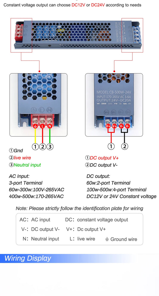 24V DC 500W Metal Switching Power Supply – Maximum Power and Reliability 