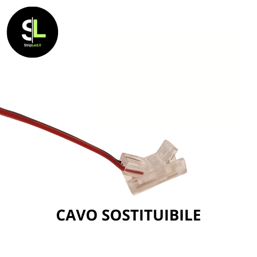 CONNETTORE ALIMENTAZIONE PER STRIP LED COB 8mm 2pin (5pz)