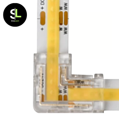 CONNETORE ANGOLARE A "L" PER STRIP LED COB 8mm (5pz)