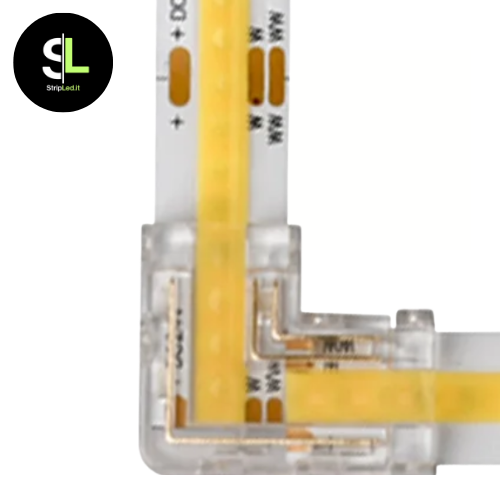 CONNETORE ANGOLARE A "L" PER STRIP LED COB 8mm (5pz)