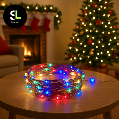 Filo di rame con luci LED multicolore USB, perfetto per feste, decorazioni e ambienti interni accoglienti