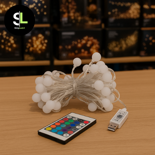 Ghirlanda natalizia LED 10m spenta - Luce di Natale RGBIC con controllo Bluetooth