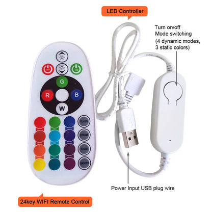 STRIP LED COB RGB WIFI 5MT 576LEDS/MT 5V USB IP20