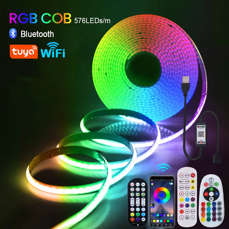 Strip LED COB RGB WiFi Smart – Striscia LED Ultra Luminosa 5M
